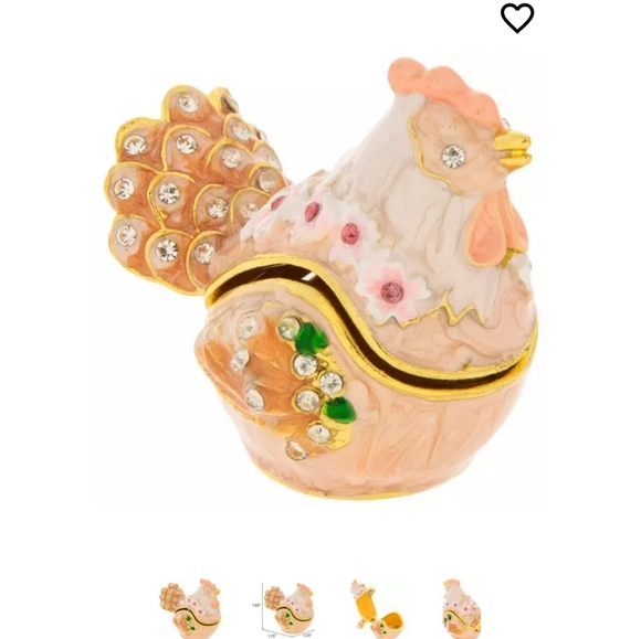 Pink Chicken Rhinestone Jewelry Box - Picture 6 of 7